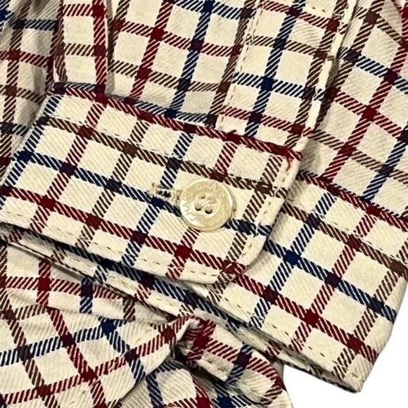 CHAPS Newborn Collection Baby Boy 2 Piece Plaid Shirt And Navy Pants Set NWT - Picture 8 of 9